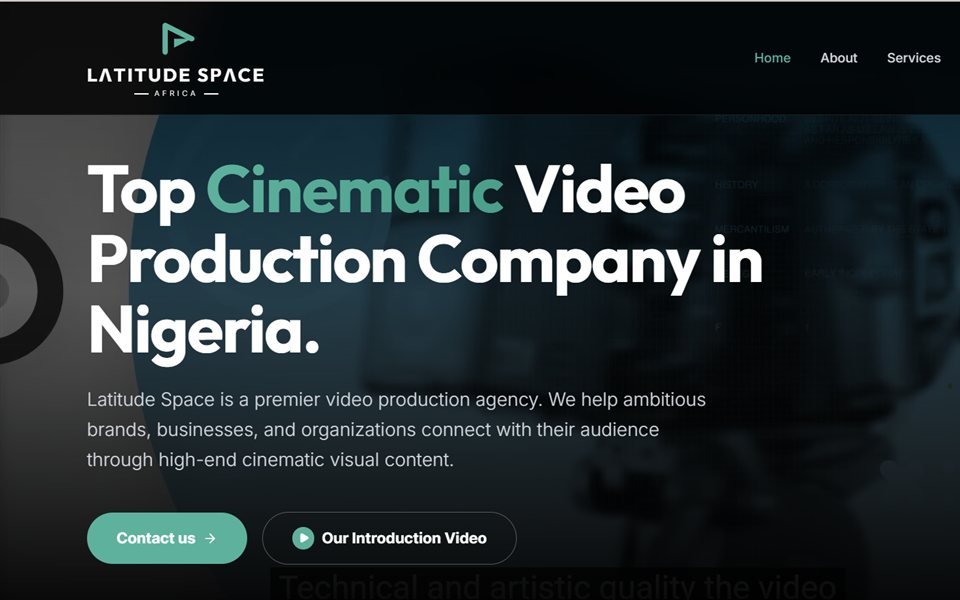 Latitude Space video production homepage