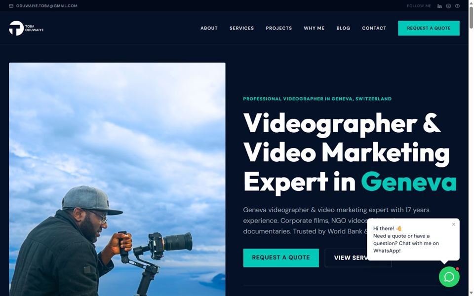 Toba Oduwaiye videographer homepage