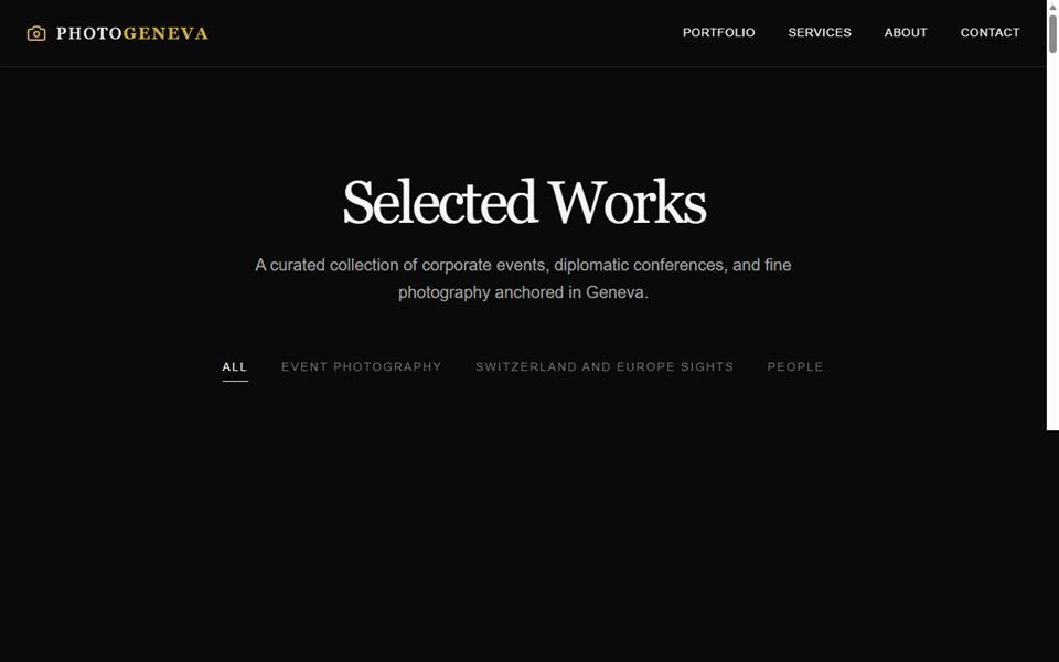 PhotoGeneva photography portfolio homepage